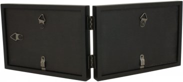 Simple Wood Black Horizontal Double Picture Frame