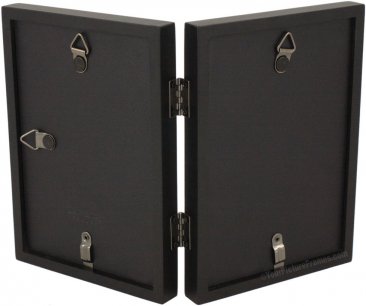 Simple Wood Black Double Picture Frame