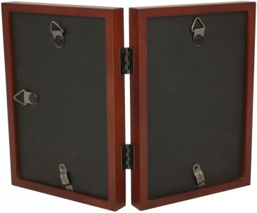 Simple Wood Walnut Double Picture Frame
