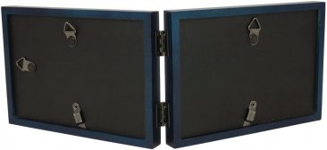 Simple Wood Blue Horizontal Double Picture Frame