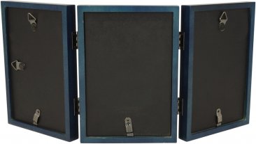 Simple Wood Blue Triple Picture Frame