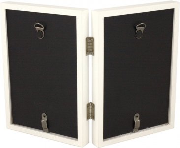 Simple Wood White Double Picture Frame