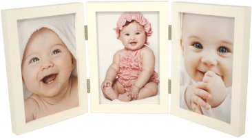 Simple Wood White Triple Picture Frame