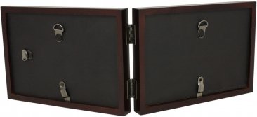 Simple Wood Espresso Horizontal Double Picture Frame