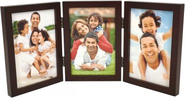 Simple Wood Espresso Triple Picture Frame