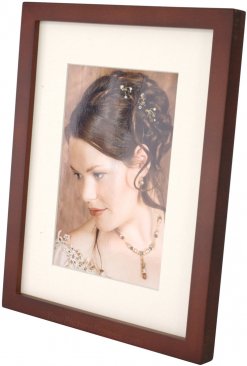 Simple Wood Walnut Matted Picture Frame