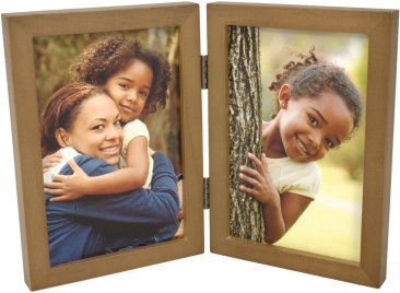 Simple Nutmeg Double Picture Frame