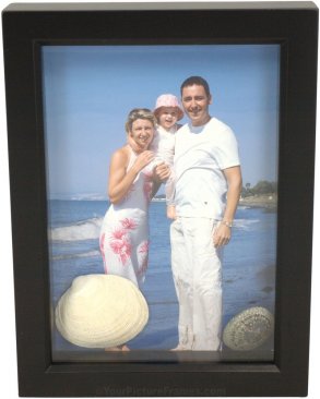 3/4 Deep Black Shadow Box Picture Frame