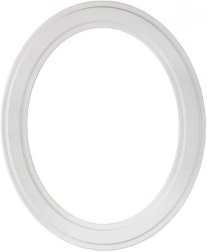 Marna Linen White Oval Picture Frame