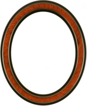 Marna Vintage Walnut Oval Picture Frame with Gold Lip