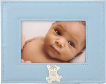 Blue Embossed Baby Picture Frame