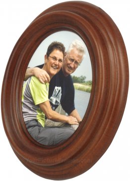 Small Classic Walnut Oval Frame