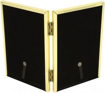 Engravable Brass Double Picture Frame