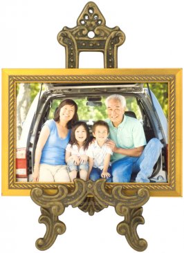 Medium Antique Brass Picture Frame Stand