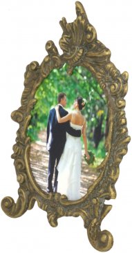 Weathered Antique Brass Oval Picture Frame