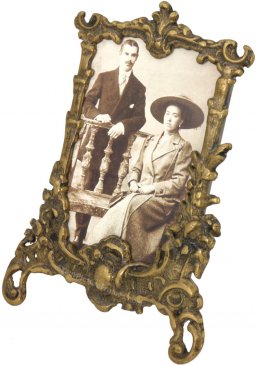 Lacquered Antique Brass Picture Frame