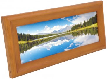 Contoured Stained Wood Teak Panoramic Picture Frame