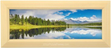 Beveled Stained White Wood Panoramic Picture Frame