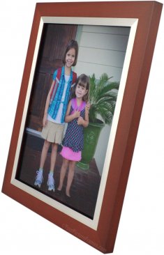 Carmine Red Wood Frame with Aluminum Inlay