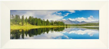 Bright White Panoramic Frame with Angled Molding
