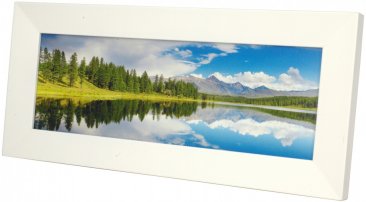 Bright White Panoramic Frame with Angled Molding