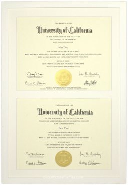White Wood Double Diploma Frame