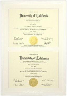 White Wood Double Diploma Frame