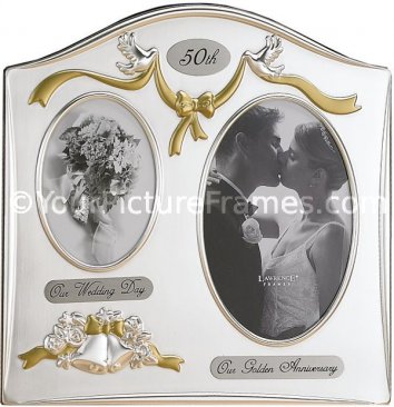 Satin Silver Plated 50th Anniversary Picture Frame