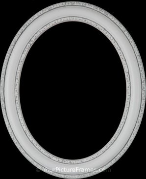 Melinda Linen White Oval Picture Frame