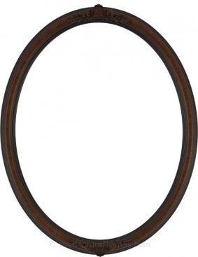 Nora Ornate Vintage Walnut Oval Picture Frame