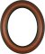 Naomi Vintage Walnut Oval Picture Frame with Gold Lip