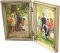 Antique Brushed Brass Hinged Double Picture Frame