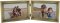 Antique Brushed Brass Hinged Horizontal Double Picture Frame