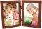 Simple Wood Walnut Double Picture Frame