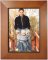 Chesnut Brown Picture Frame with Black Edge